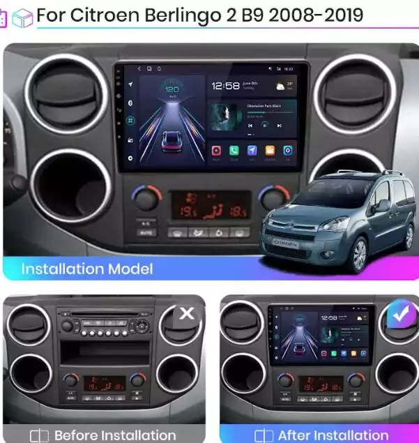 AUTORADIO GPS CarPlay & Android Auto pour PEUGEOT/ CITROËN - Berlingo  Partner Jumpy Expert - Équipement auto