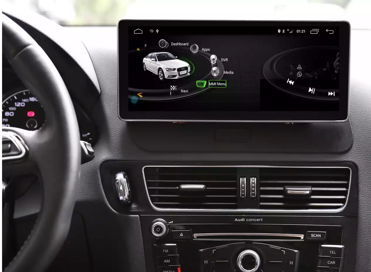 Autoradio full tactile GPS Bluetooth Android & Apple Carplay Audi Q5 de  2009 à 2018 + caméra de recul
